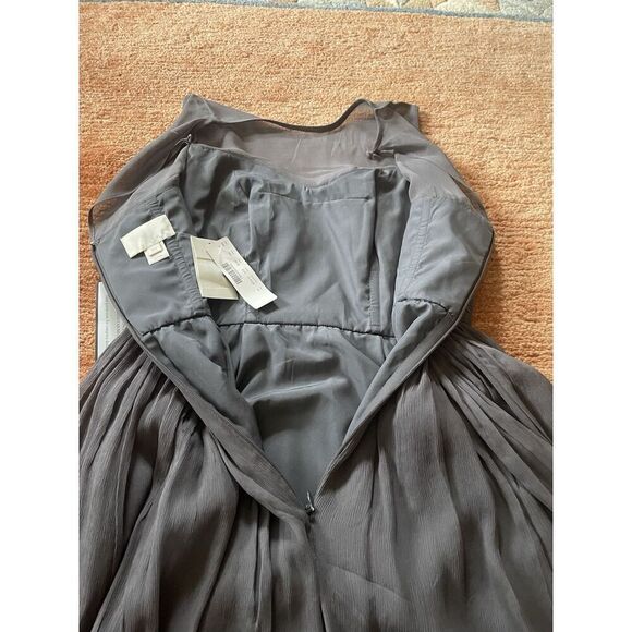 NWT J.Crew Clara Women’s Grey Sleeveless Lining Silk Chiffon Dress Size 0 - Picture 9 of 11